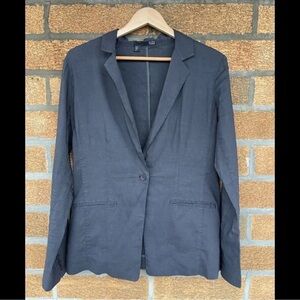 Eileen Fisher Linen Blend charcoal blazer size 10